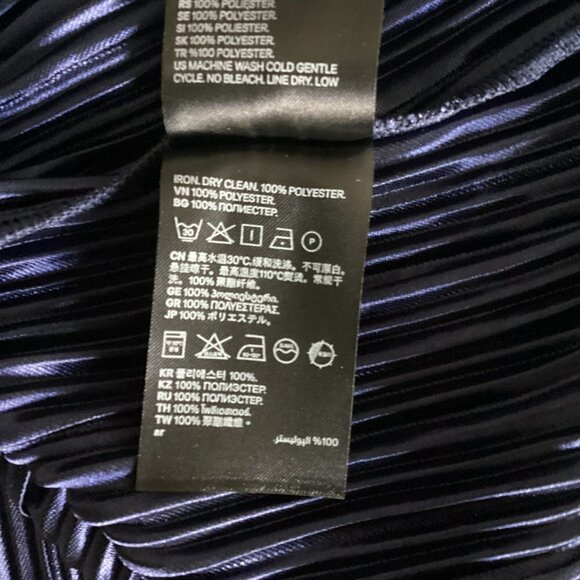 NWT H&M Crinkle Tank/Shift Dress NWT Women's Sz M Blue 25P - Picture 8 of 9